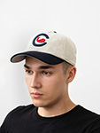 Бейсболка AMERICAN NEEDLE арт. 21005A-WHA Chicago Whales Archive MILB (светло-серый / темно-синий)